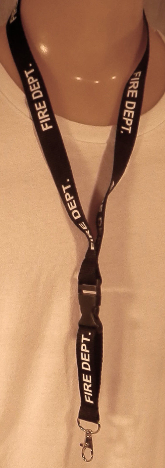 FIRE DEPT. Lanyard Neck ID/Card Key Holder black/white